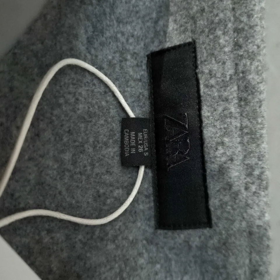 ZARA WOMEN'S CROPPED ZIP JACKET – GREY UK S