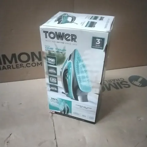 TOWER TOWER CERAGLIDE ONE TEMPERATURE STEAM IRON WITH CERAMIC SOLEPLATE 3100W BLACK AND TEAL T22026TL