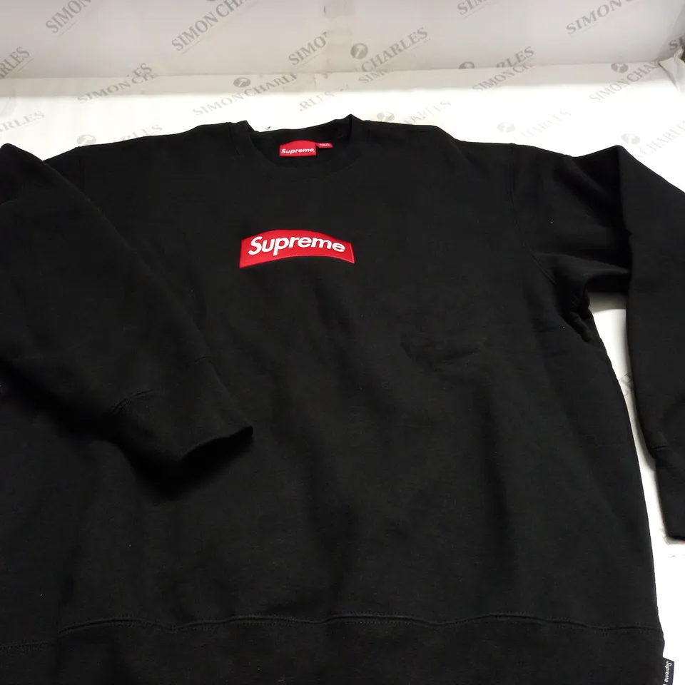 SUPREME BLACK CREW JUMPER - LARGE