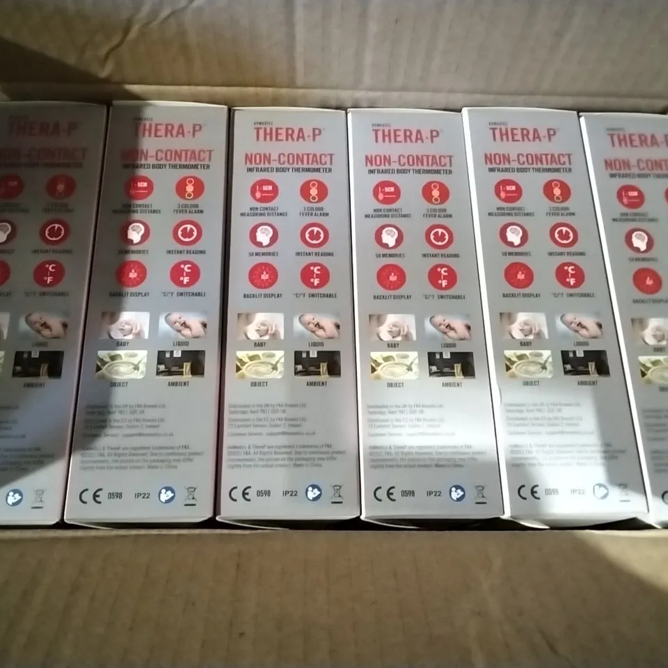 LOT OF 6 BOXED AS NEW HOMEDICS THERMA-P NON CONTACT INFRARED BODY THERMOMETERS - TE-450-EU