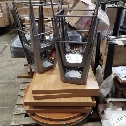 PALLET CONTAINING ASSORTED TABLE TOPS & STOOLS