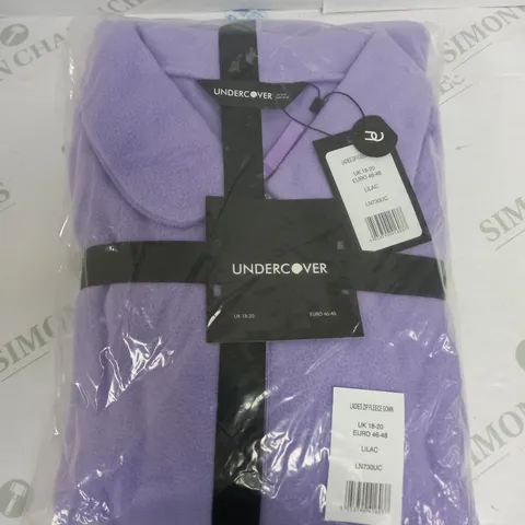 UNDERCOVER LADIES ZIP FLEECE GOWN IN LILAC - UK 18-20