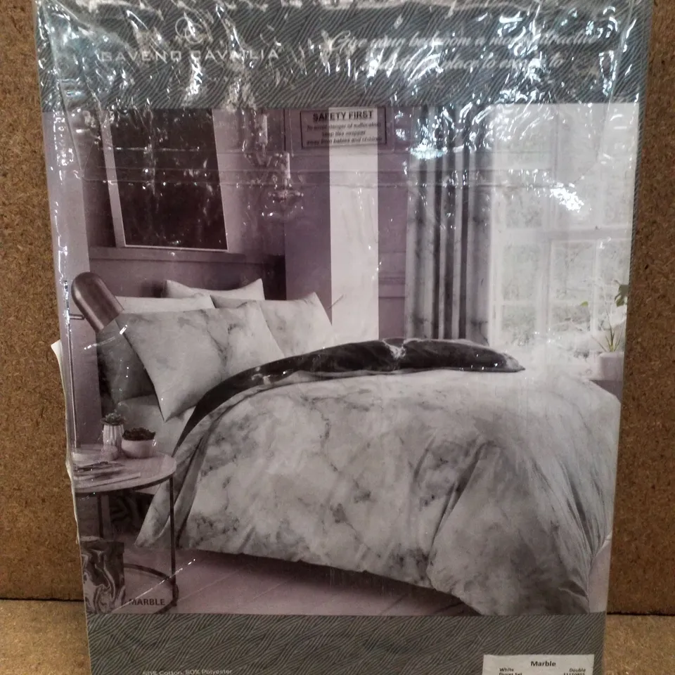 GAVENO CAVAILIA MARBLE DOUBLE 200×200CM DUVET COVER SET - WHITE