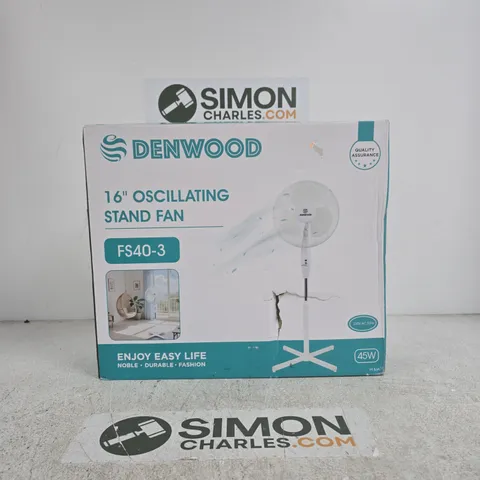 DENWOOD 16" OSCILLATING STAND FAN FS40-3
