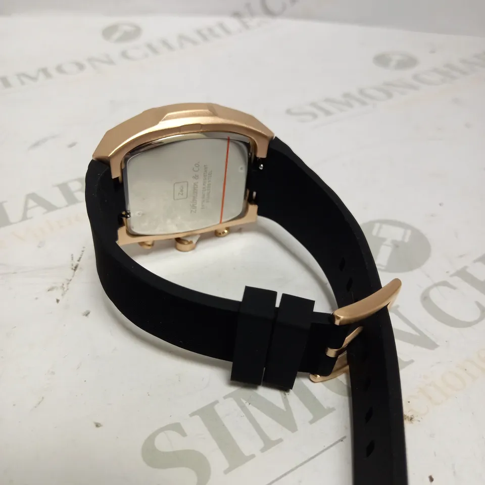 MENS ZIHLMANN & CO Z911 WATCH – CHRONOGRAPH MOVEMENT – ROSE GOLD DIAL – 3ATM – QUICK RELEASE RUBBER STRAP – 3ATM WATER RESISTANT 