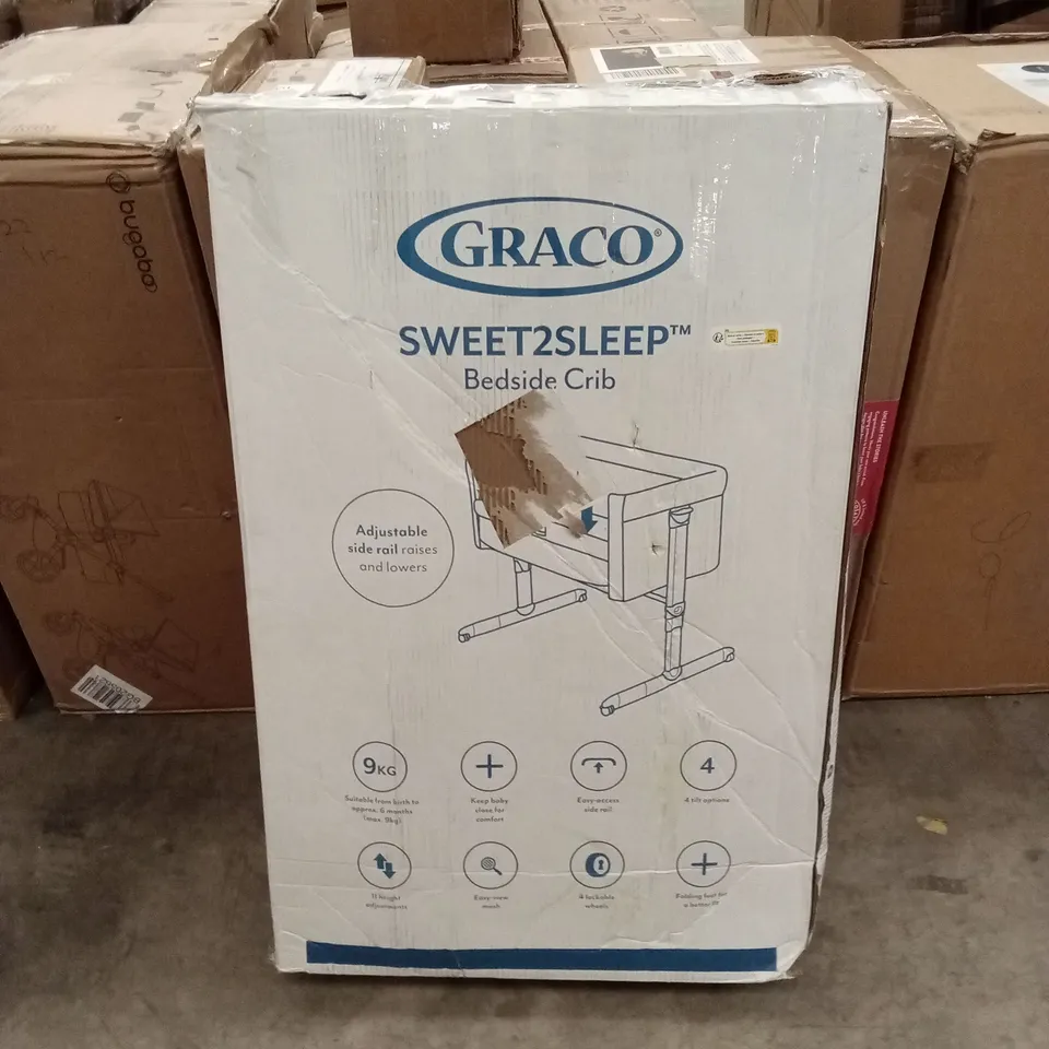 BOXED GRACO SWEET-2-SLEEP BEDSIDE CRIB