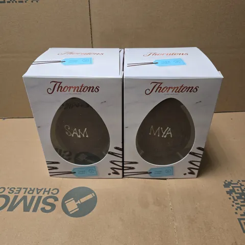 2 X THORNTONS PERSONALISED CHOCOLATE EGGS 