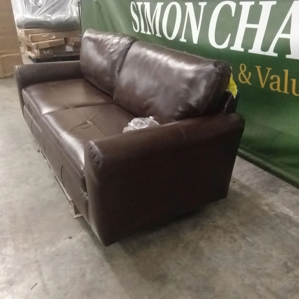 BAILEY 4 SEATER LEATHER SOFA - CHOCOLATE RRP £849