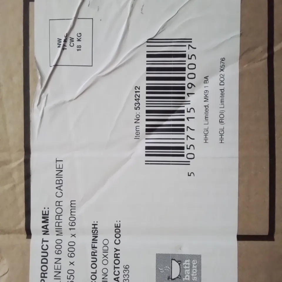 LINEN 600 DOUBLE MIRRORED DOOR CABINET