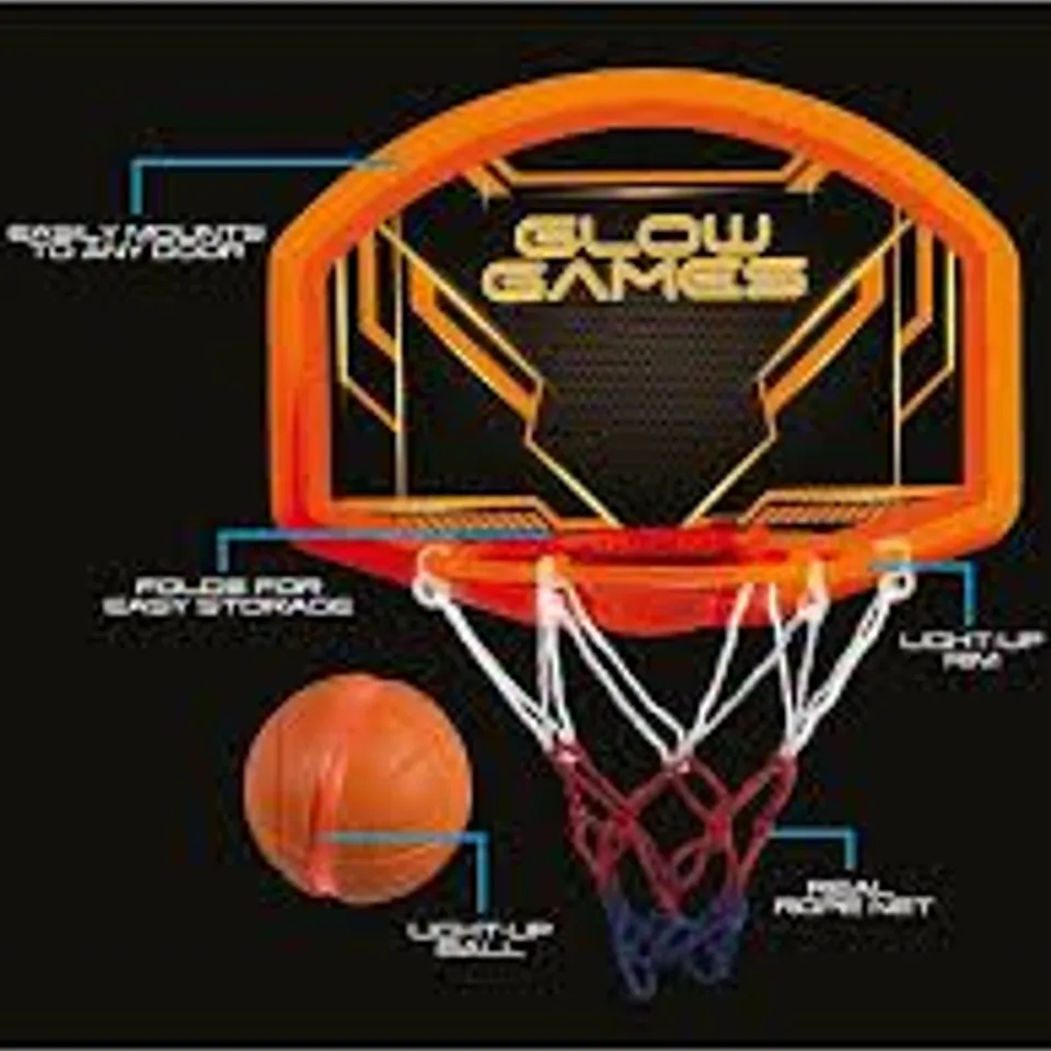 BOXED GLOW GAMES LIGHT-UP BASKETBALL SET (1 BOX)