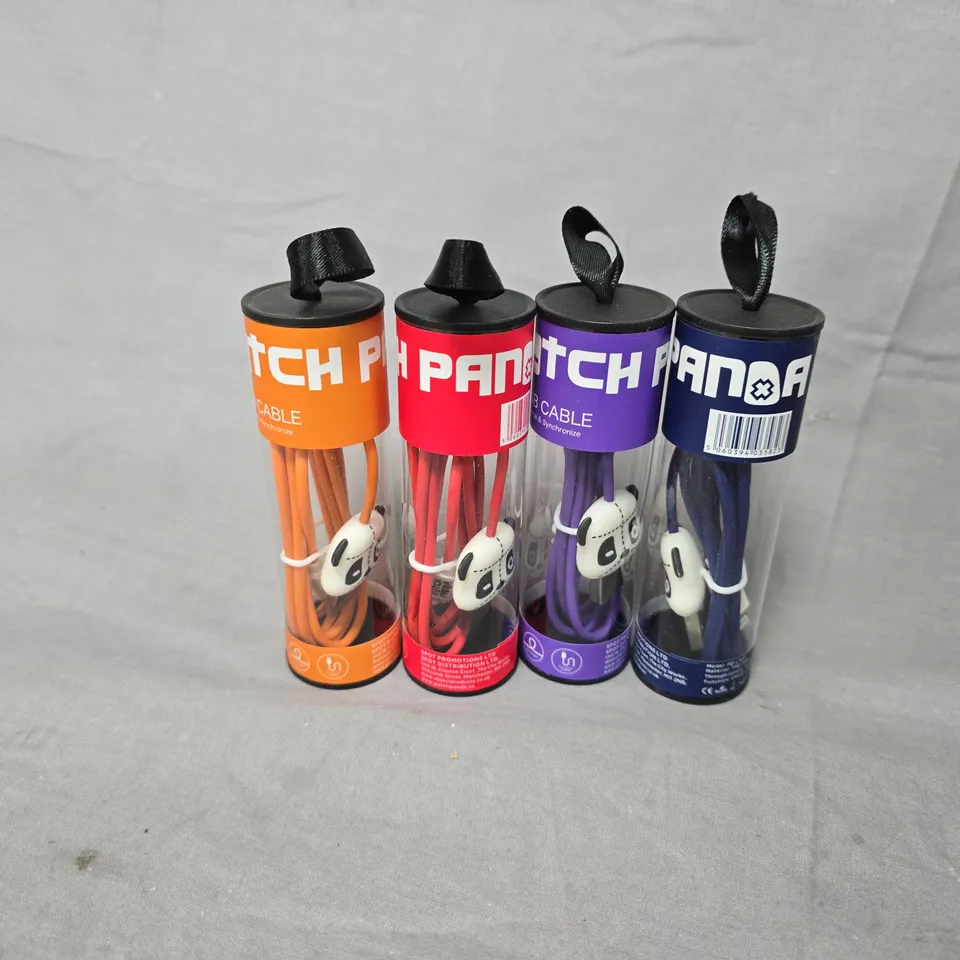 APPROXIMATELY 20 ASSORTED PATCH USB LIGHTNING CONNECTORS CABLES TO INCLUDE ORANGE, PURPLE, RED & NAVY VARIATIONS 