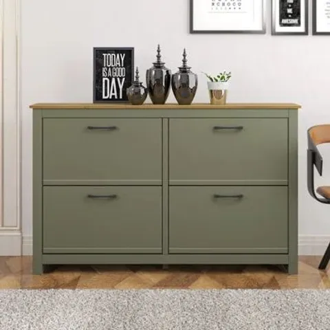 BOXED LIMESTONE 4 DOOR FLIP DOWN SHOE STORAGE