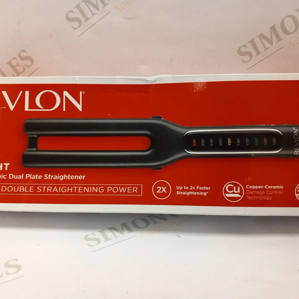 BOXED REVLON COPPER CERAMIC DUAL PLATE STRAIGHTENER