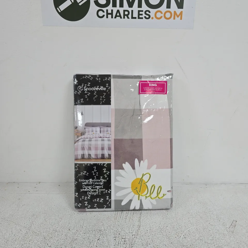 SNOOZEVILLE KING SIZE PRINTED DUVET COVER SET