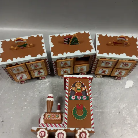 THREE KINGS GINGERBREAD TRAIN LIGHT UP ADVENT CALENDAR