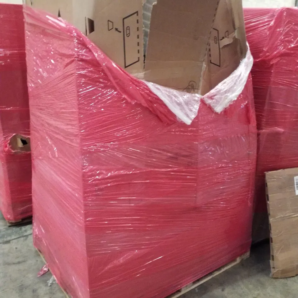 PALLET CONTAINING ASSORTED PRODUCTS INCLUDING IRONING BOARDS, AUTOMATIC CAT LITTER BOX,  WOK PAN & MULTIFUNCTIONAL FOOD PROCESSOR 