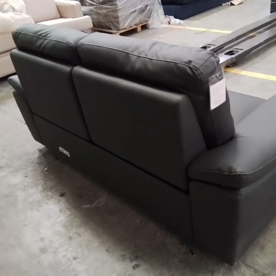 QUALITY DESIGNER 2 SEATER FAUX LEATHER ELECTRIC RECLINING GREEN/GREY SOFA