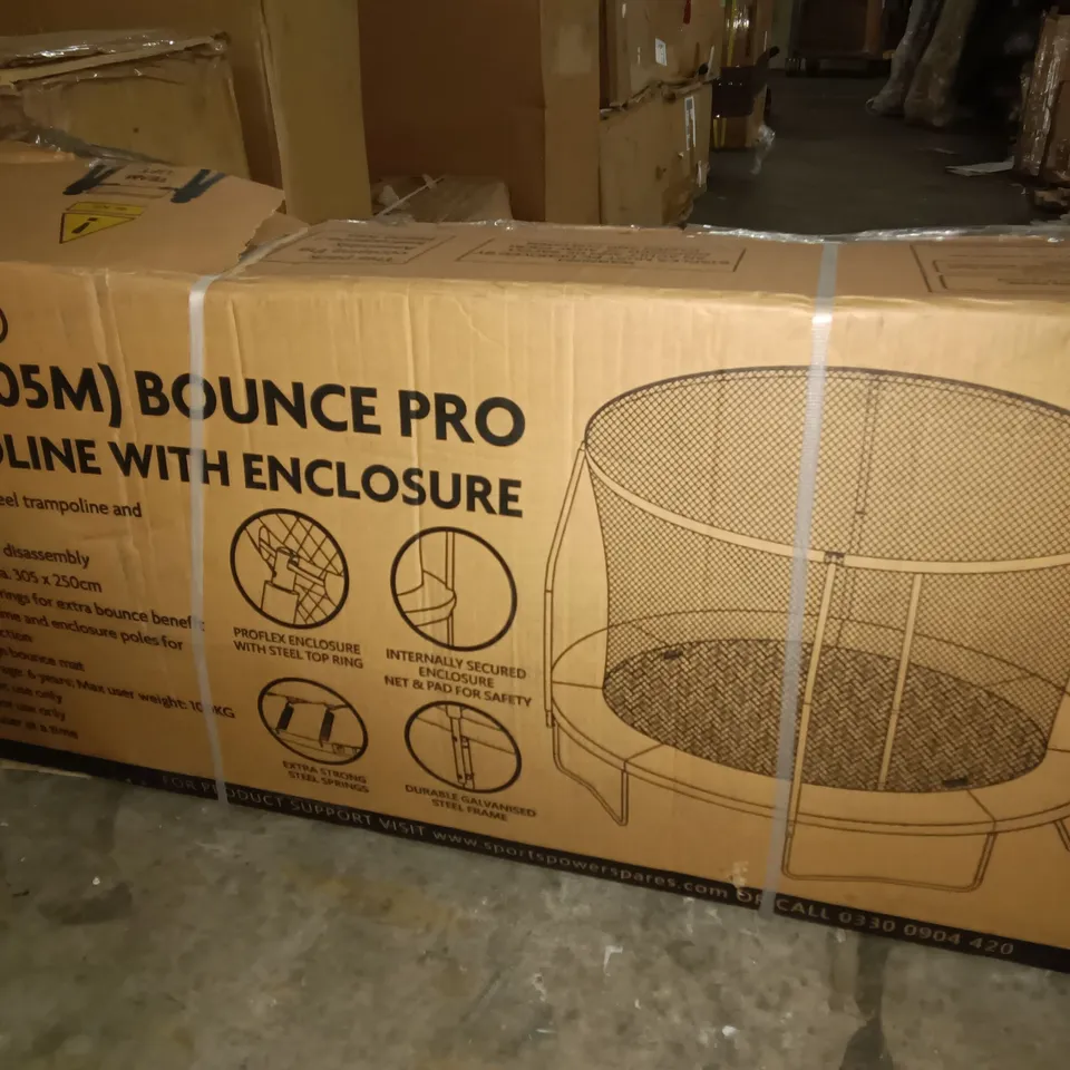 BOXED SPORTSLINE 10FT BOUNCE PRO TRAMPOLINE WITH ENCLOSURE RRP £339