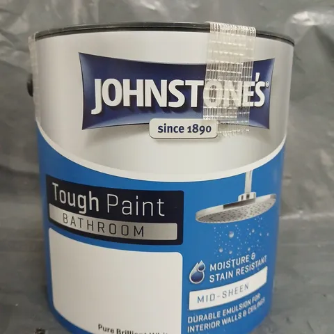 JOHNSTONE'S BATHROOM TOUGH PAINT - PURE BRILLIANT WHITE - 2.5L - COLLECTION ONLY