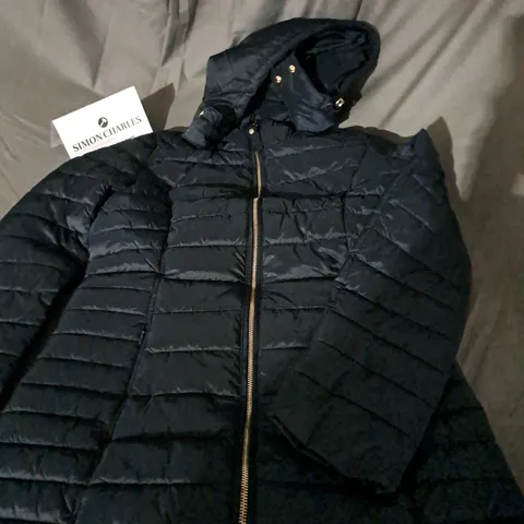 JOULES CANTERBURY LONG COAT IN MARINE NAVY SIZE 12  