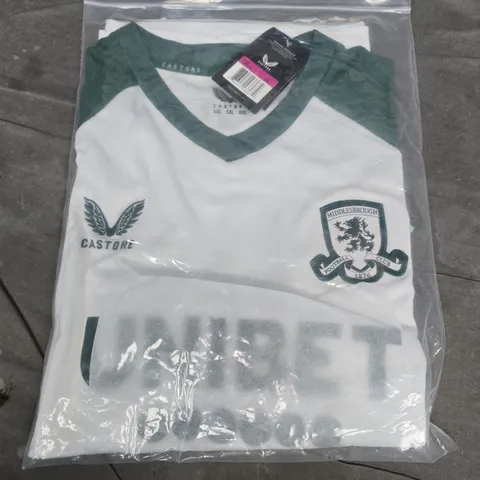 BAGGED CASTORE MIDDELSBROUGH JERSEY IN WHITE -2XL