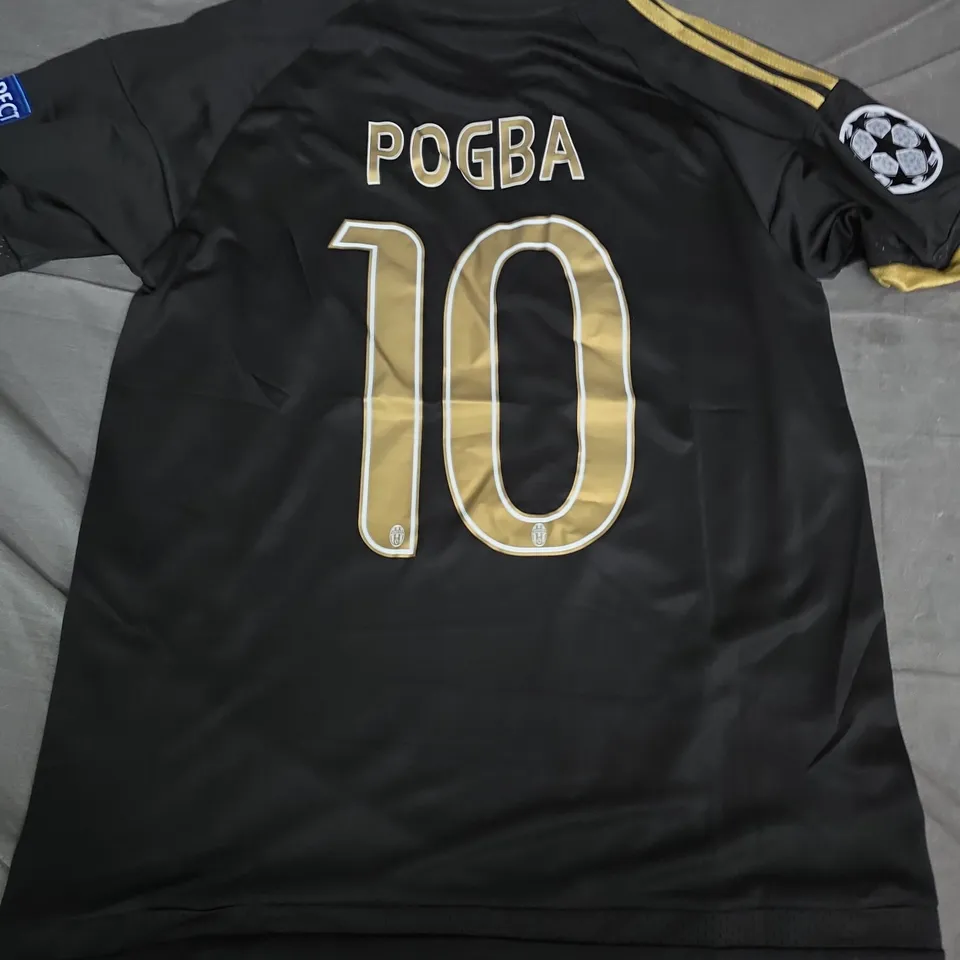 JUVENTUS FC ADIDAS BLACK JERSEY – POGBA 10, JEEP SPONSOR, CHAMPIONS LEAGUE PATCH