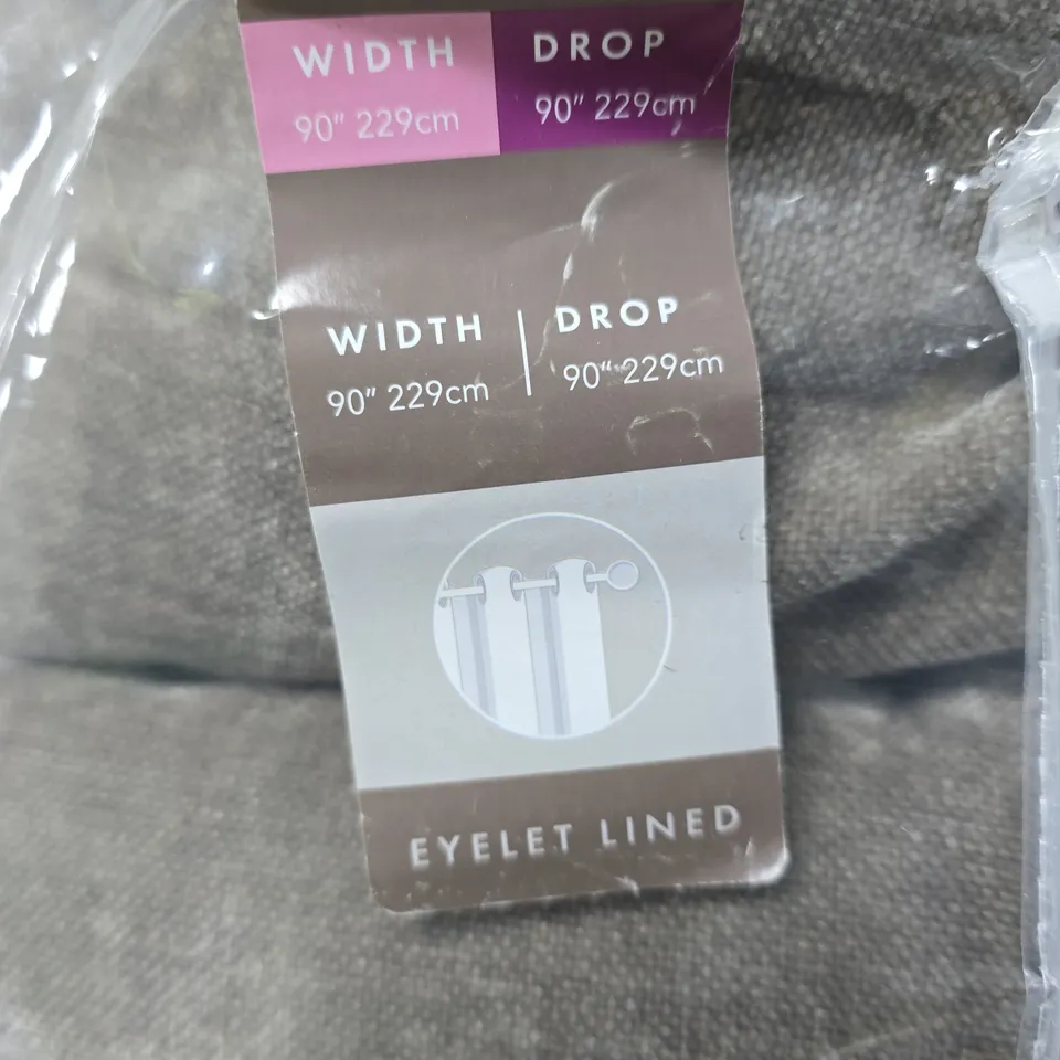 YARD HEAVY CHENILLE EYELET CURTAINS – TWO-PANEL SET, 90 X 90 IN (229 X 229 CM) – LINED