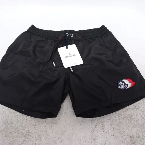 MONCLER LOGO PATCH SWIM SHORTS β BLACK, UK SIZE M