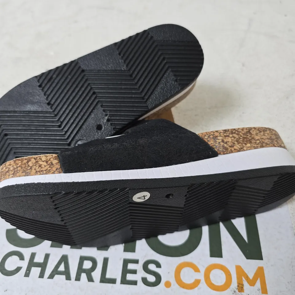 DUNLOP FERN SANDALS, BLACK - SIZE 4