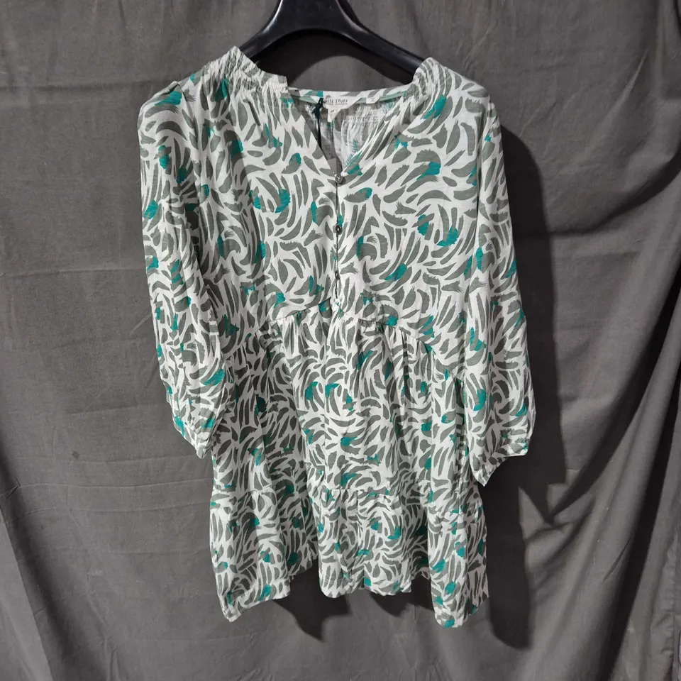 WHITE STUFF WOMEN'S DRESS – LEAF PRINT, UK 12