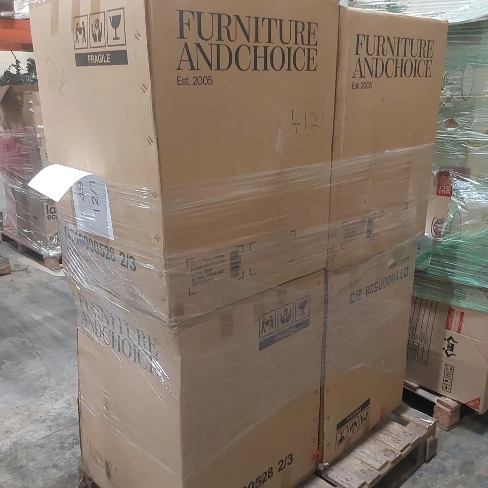 PALLET OF INCOMPLETE SAVOY ROUND DINING TABLE PARTS // BOXES 2/3 ONLY