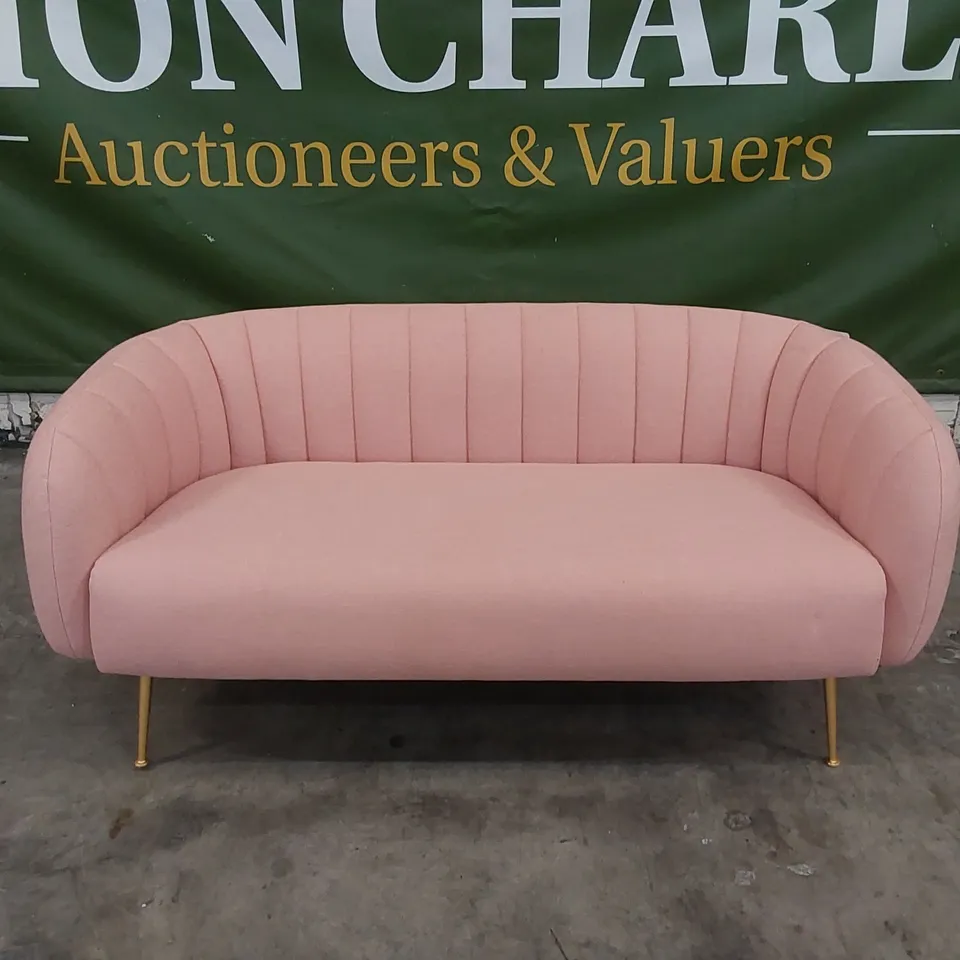 DESIGNER PINK FABRIC TUB STYLE 2 SEATER SOFA