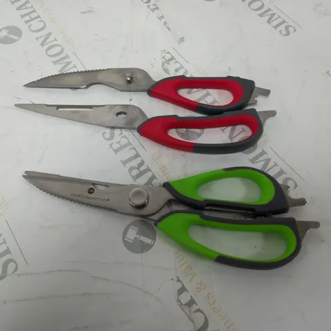 OUTLET COOK'S ESSENTIALS SET OF 2 MULTI FUNCTION KITCHEN SCISSORS
