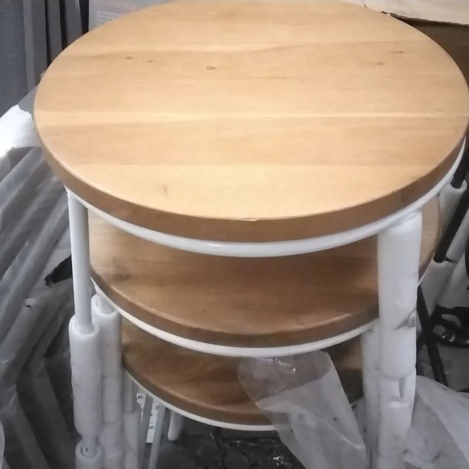 SET OF 3 MALOUX FIXED LEG BAR STOOLS WHITE