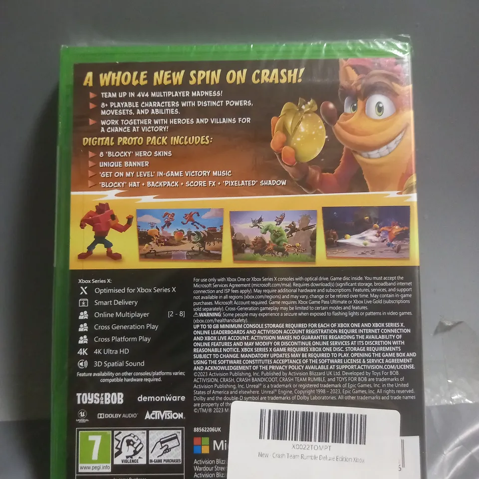 SEALED CRASH TEAM RUMBLE DELUXE CROSS-GEN EDITION (XBOX SERIES X)