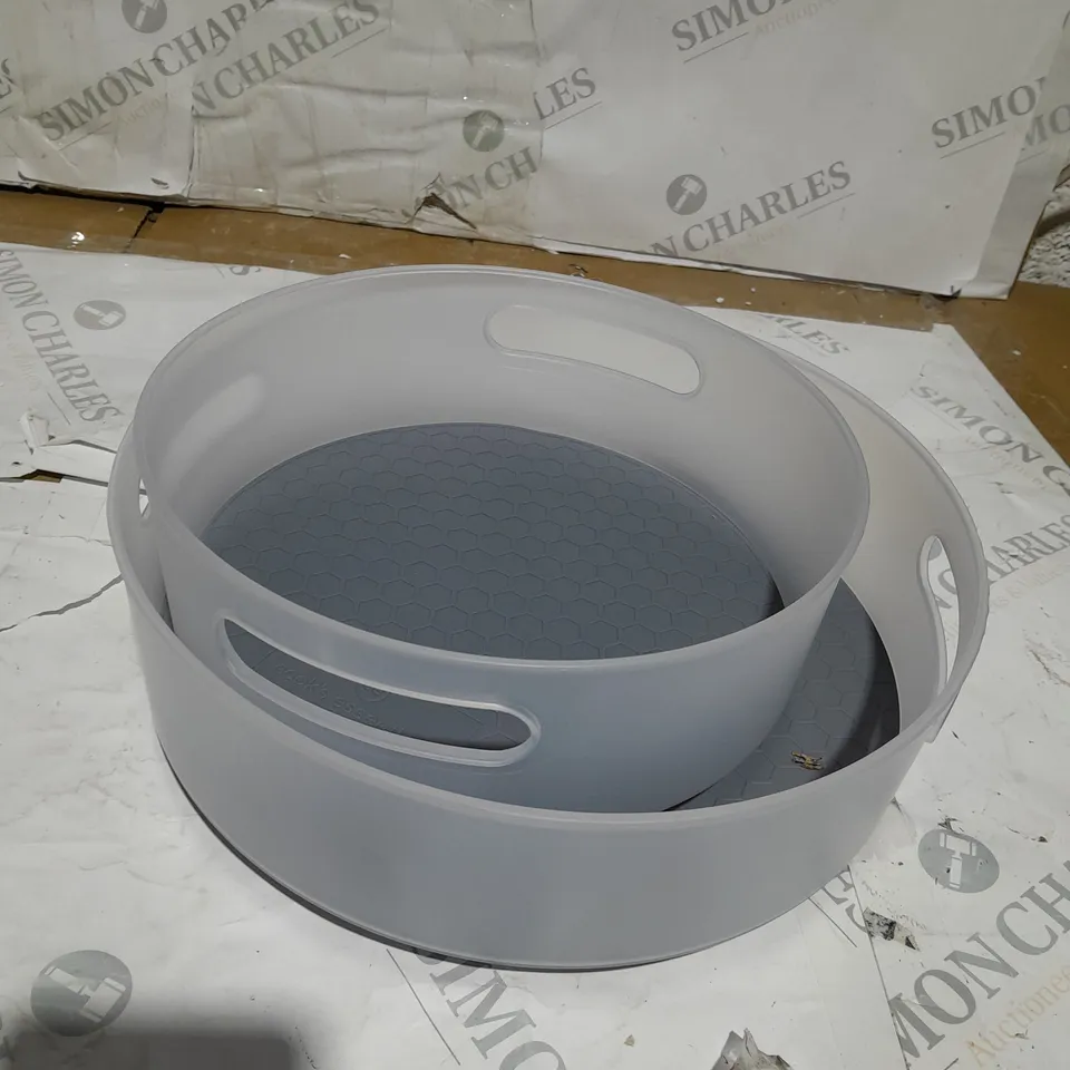 COOK'S ESSENTIALS SET OF 3 TURNTABLE STORAGE ORGANISERS W/DIVIDER