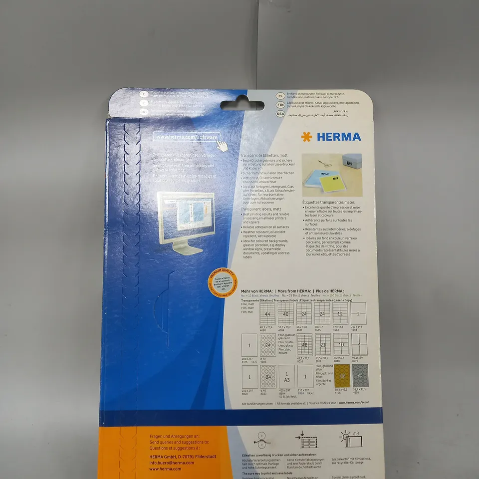 LARGE BOX OF 30 ASSORTED TRANSPARENT LABELS - COLLECTION ONLY 