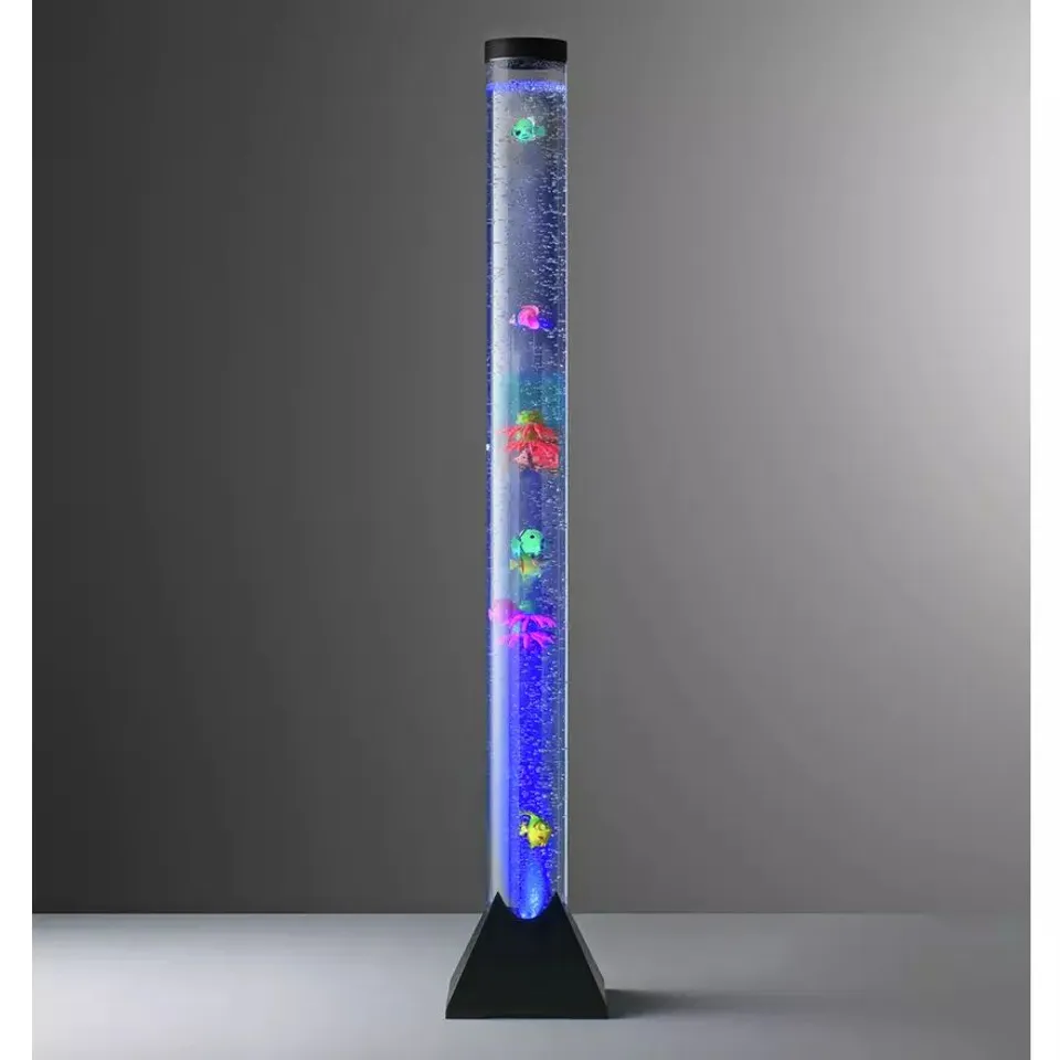 BOXED SENSORY BUBBLE FISH FLOOR LAMP - BLACK (1 BOX)