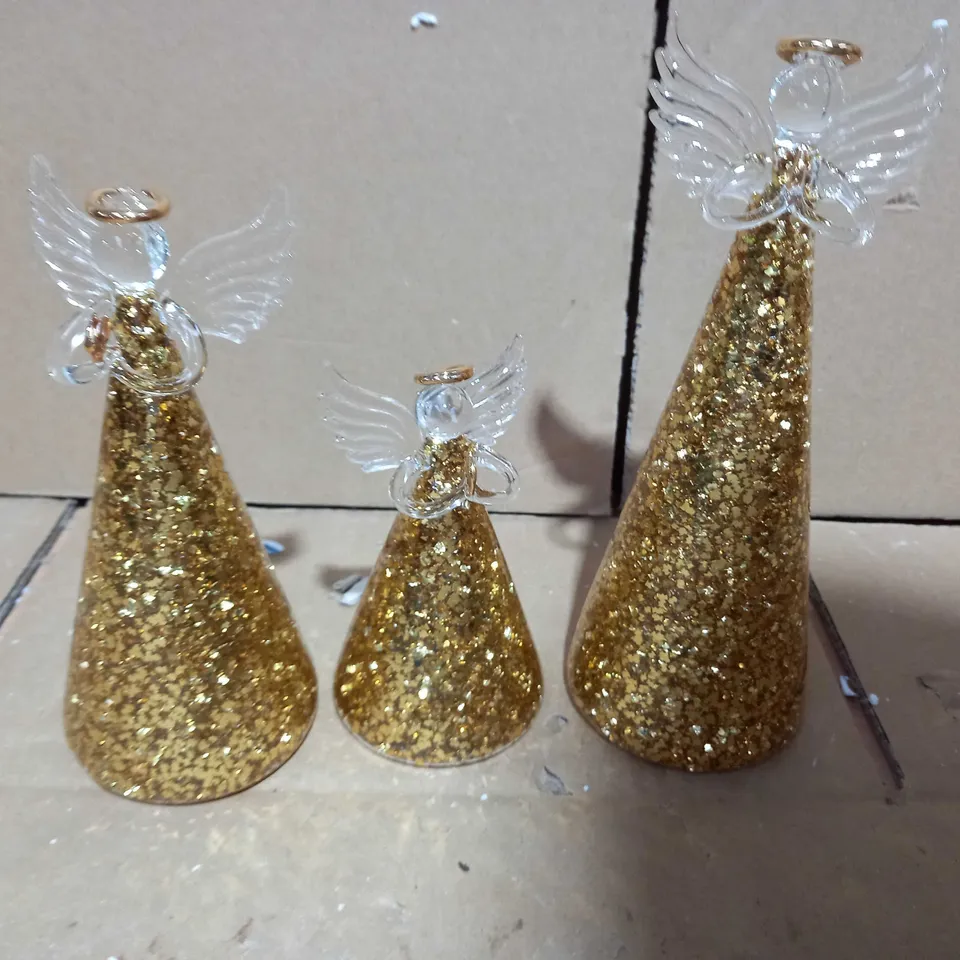 HOME REFLECTIONS SET OF PRE-LIT GLITTER ANGELS
