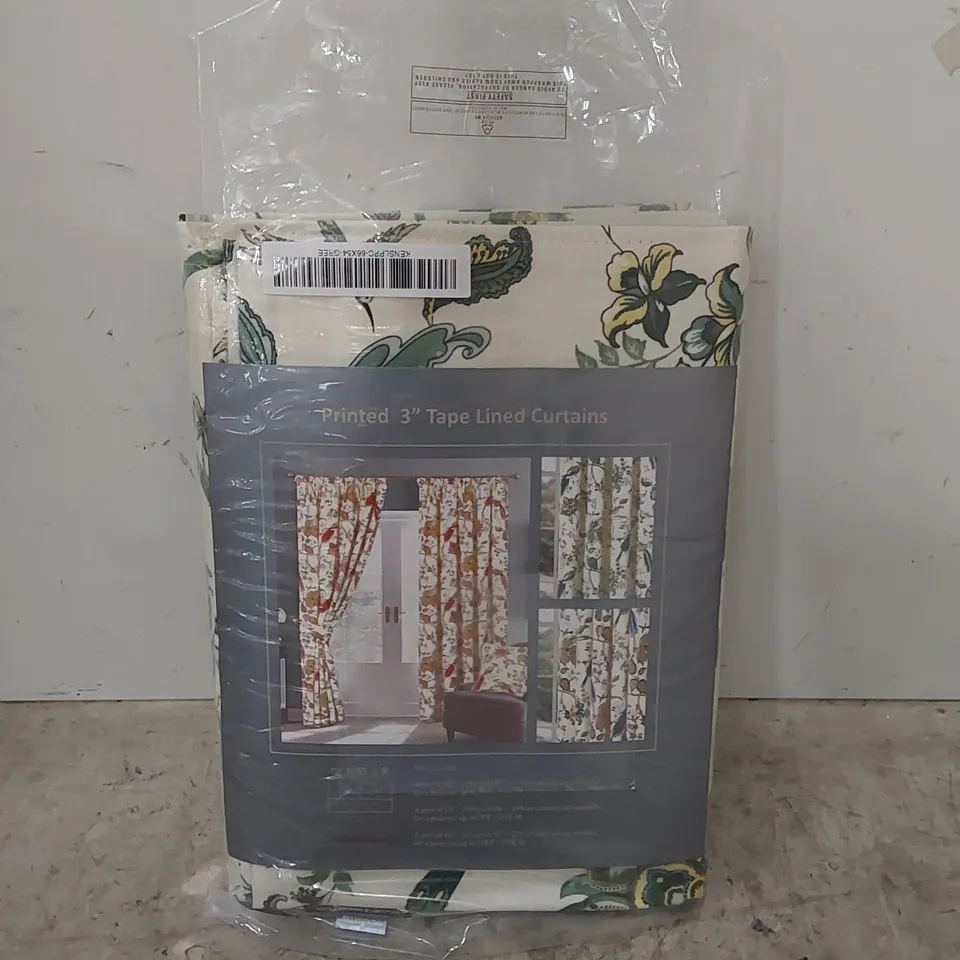 BAGGED CABRAGH POLYESTER ROOM DARKENING PENCIL PLEAT CURTAINS // SIZE: 165 X 137cm