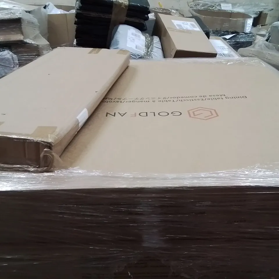 PALLET CONTAINING VARIOUS ASSORTED BATHROOM UNITS AND DINING TABLES ETC.