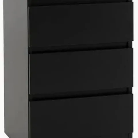 BOXED WALKER 3 DRAWER BEDSIDE TABLE - BLACK