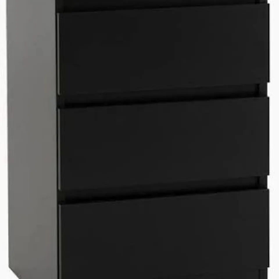 BOXED WALKER 3 DRAWER BEDSIDE TABLE - BLACK