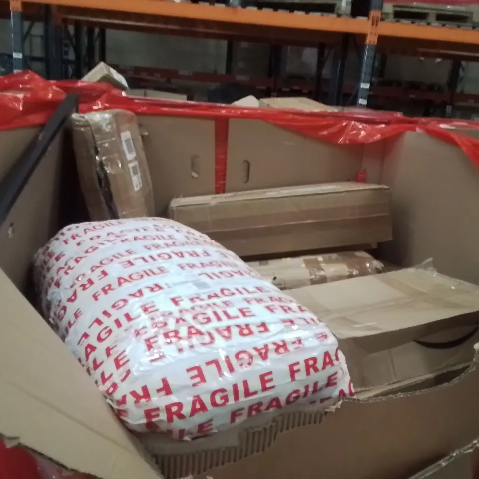 PALLET OF ASSORTED HOUSEHOLD GOODS AND PRODUCTS TO INCLUDE;TROLLEY,CEILING FAN 