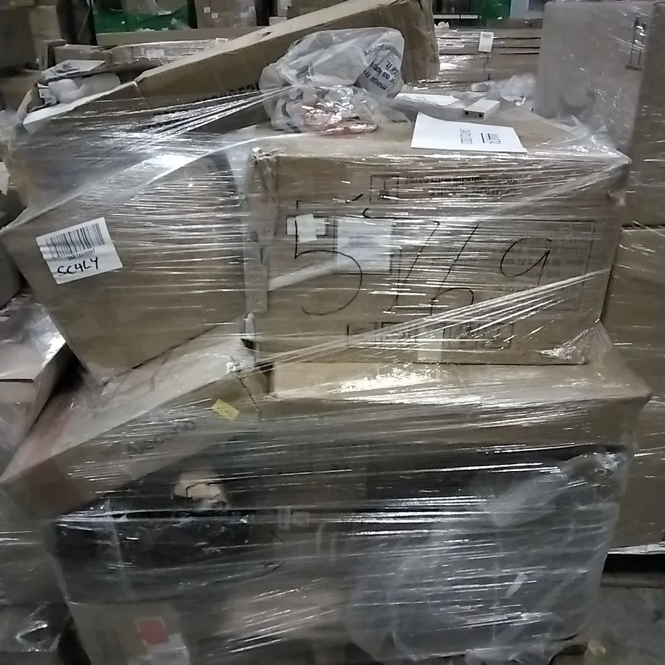 PALLET OF ASSORTED ITEMS INCLUDING PINE SINGLE BED, SLEEP MATTRESS, ALECONO DESK, COMPACT CANOPY