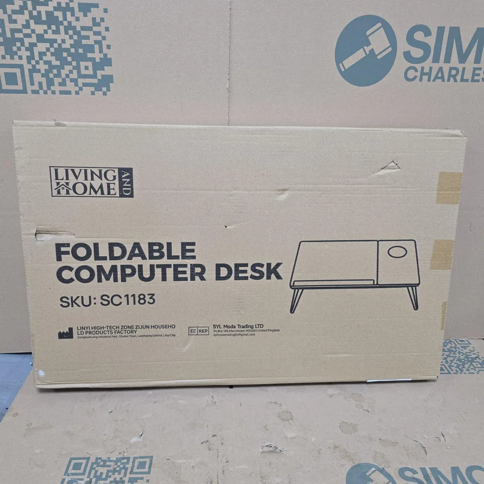 LIVING AND HOME FOLDABLE COMPUTER DESK BOXED