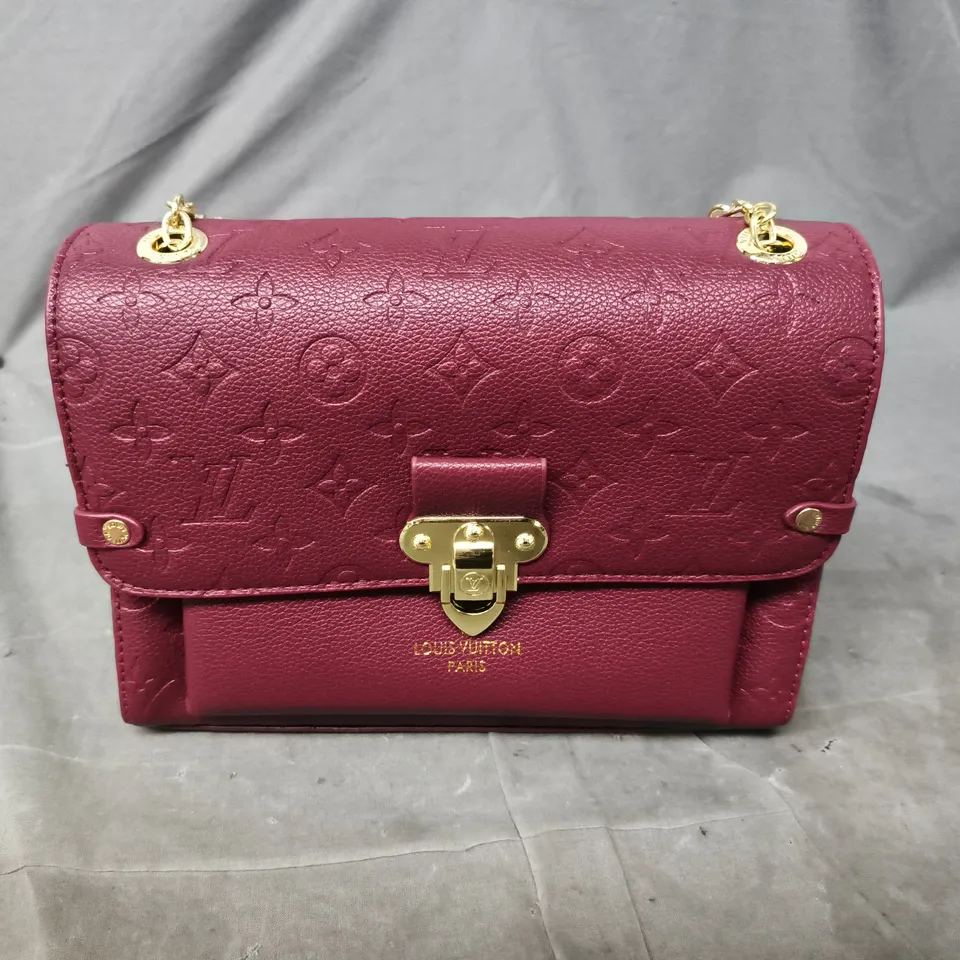 LOUIS VUITTON BURGUNDY MONOGRAM LEATHER BAG 