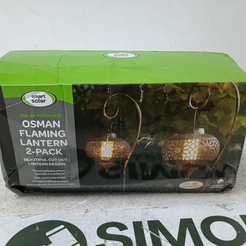 SMART SOLAR OSMAN FLAMING LANTERN 2 PACK BOXED