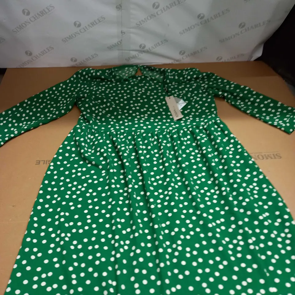 RAMON GREEN SPOT TIERED DRESS SIZE 14