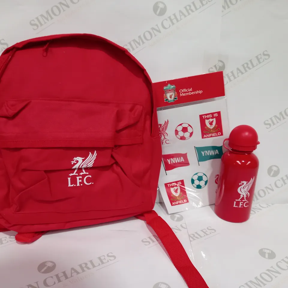 LIVERPOOL FOOTBALL CLUB MINI BACKPACK WITH WATER BOTTLE & STICKERS